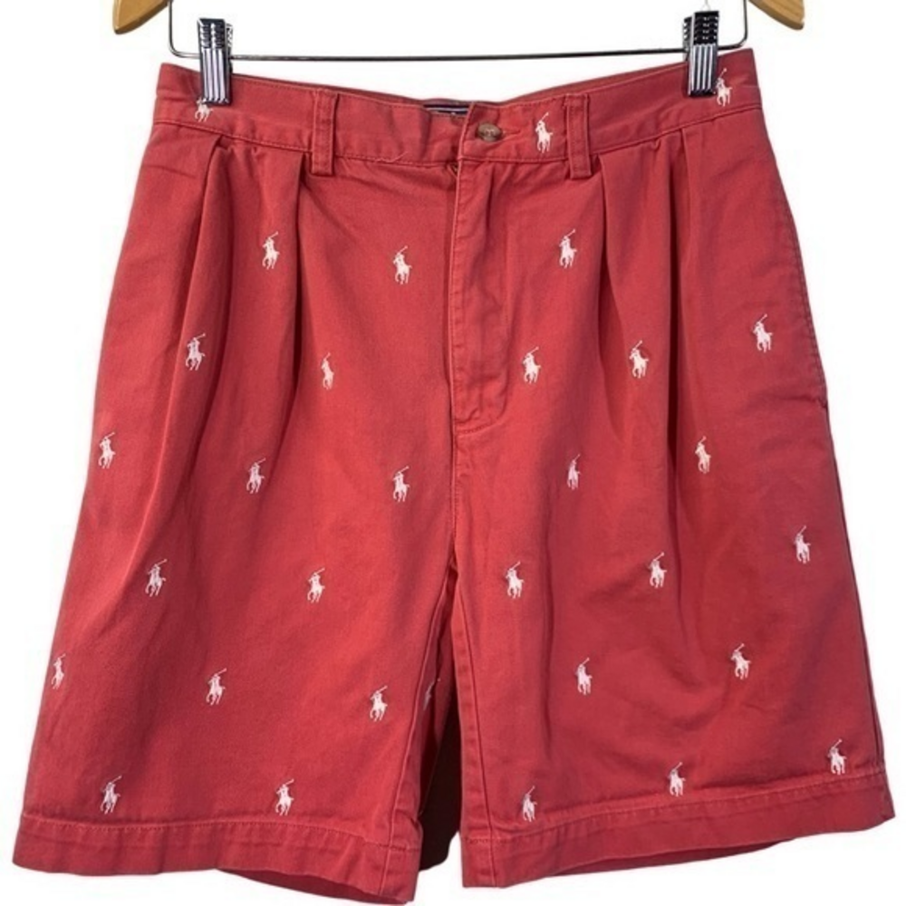 POLO RALPH LAUREN Red‎ All-Over Pony Print Chino Shorts